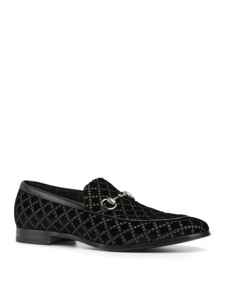 Men's Diamond Velvet Horsebit Moccasins Loafers