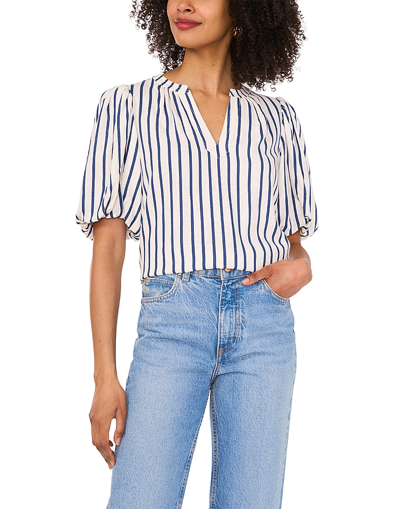 VINCE CAMUTO ORGANDY PUFF SLEEVE TOP