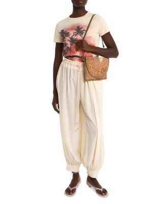 Summer Banana Raffia Flat Pouch