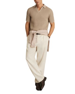 Twist Textured Open Collar Polo