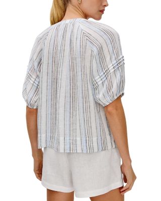 Shoshanna Stripe Puff Sleeve Top