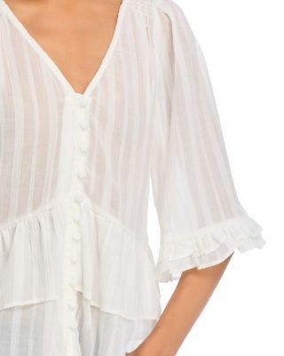 Ruffle Shadow Stripe Top - Exclusive