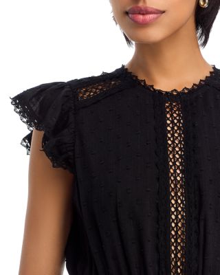 Lace Inset Flutter Mini Dress- Exclusive