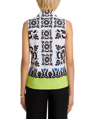 Sleeveless Button Down Cotton Blouse