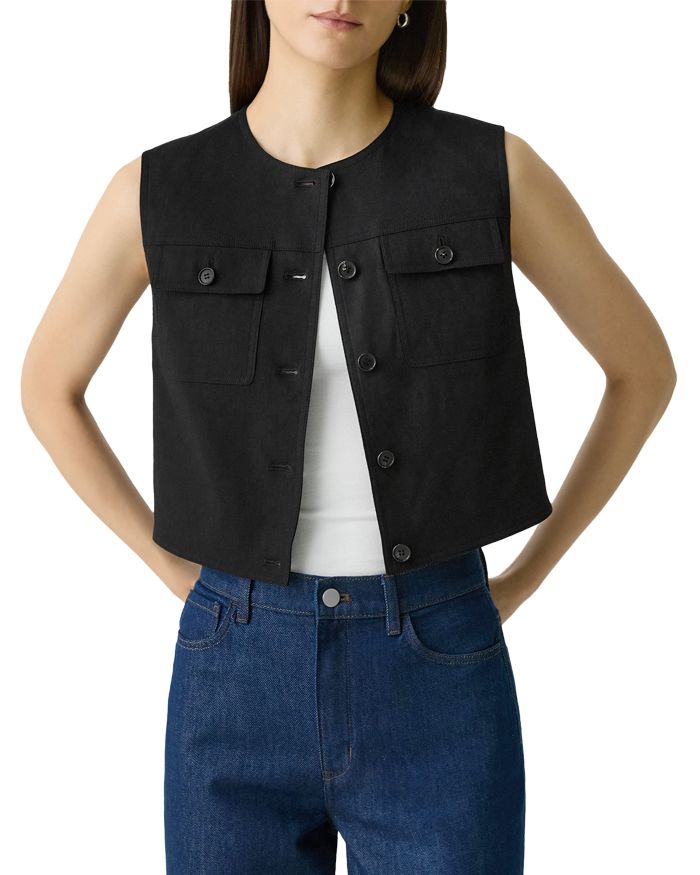 Fitted Sleeveless Linen Vest