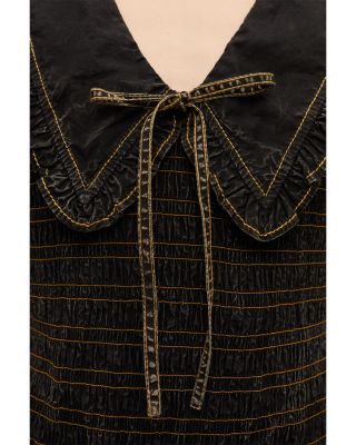 Garment Dyed Smocked Mini Dress	