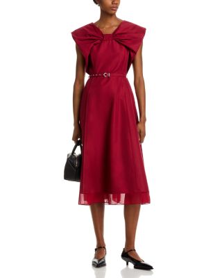 Sleeveless Draped Bow Dress