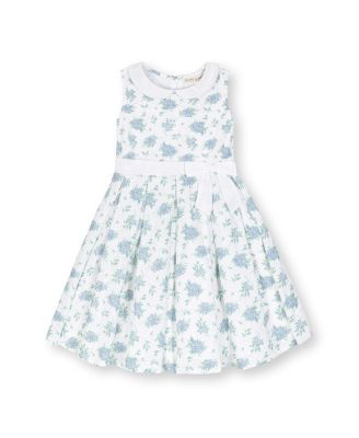 Hope & Henry - Girls' Heirloom Linen Sleeveless Peter Pan Collar Tea Dress with Waist Sash - Baby