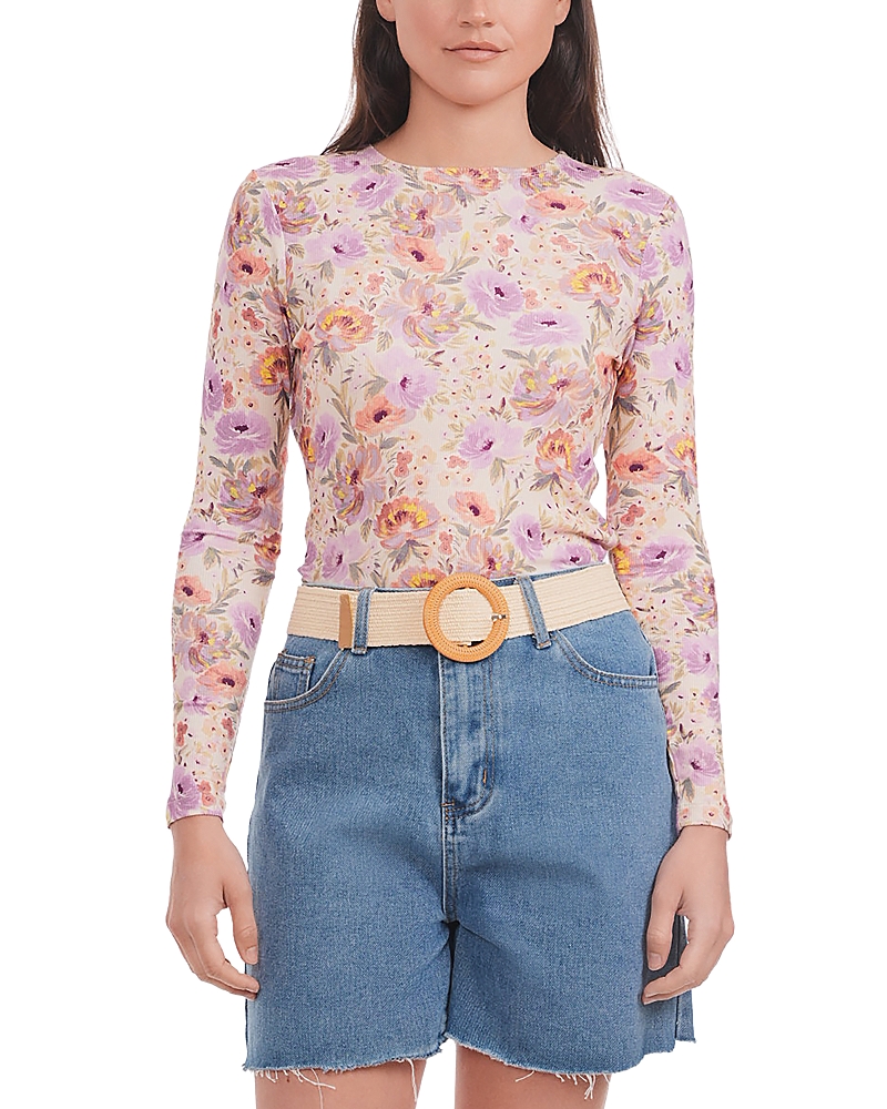 Point Printed Crewneck Long Sleeve Tee