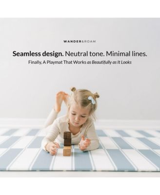  Reversible Baby Playmat - Antelope + Stripe Design – Soft, Non-Toxic Foam – Waterproof, Easy to Clean