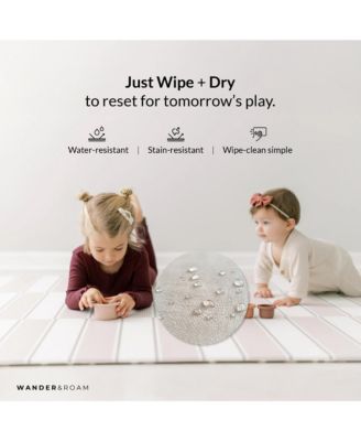  Reversible Baby Playmat - Antelope + Stripe Design – Soft, Non-Toxic Foam – Waterproof, Easy to Clean