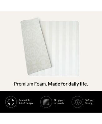  Reversible Baby PlayMat - Emerson Ikat + Jack Stripe Design – Soft, Non-Toxic Foam – Waterproof, Easy to Clean