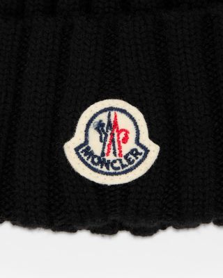 Wool Beanie with Faux Fur Pom Pom