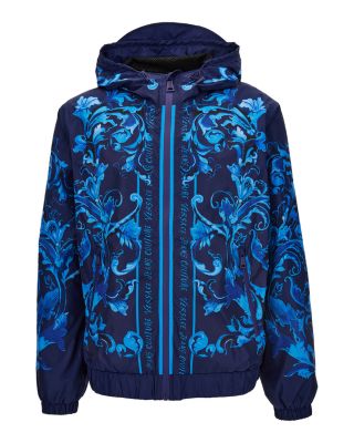Printed Zip Front Hooded Jacket