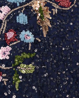 Beaded Mesh Mermaid Long Dress