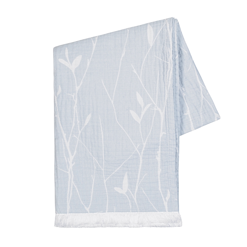 Lands Downunder Willow Cotton Reversible Throw In Blue