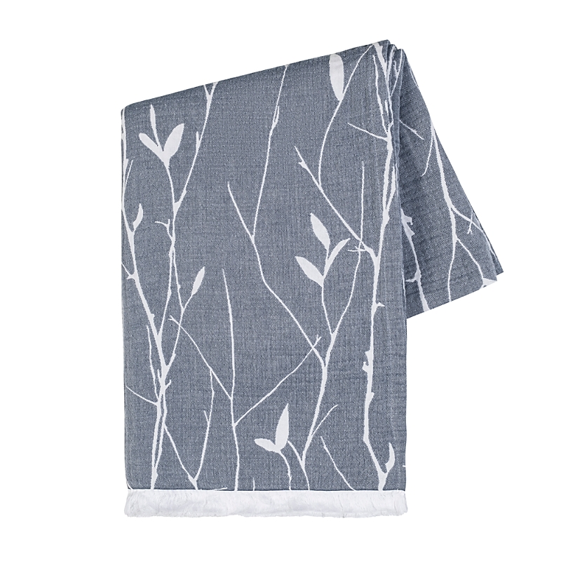 Lands Downunder Willow Cotton Reversible Throw In Blue