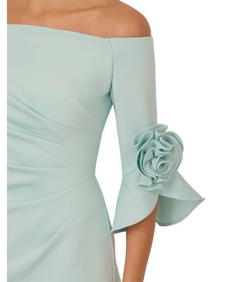 Rosette Scuba Crepe Gown