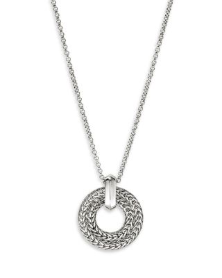 Sterling Silver Diamond Icon Link Pendant Necklace, 16-18"