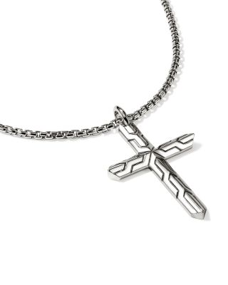 Sterling Silver Icon 50 Cross Pendant Necklace, 18"