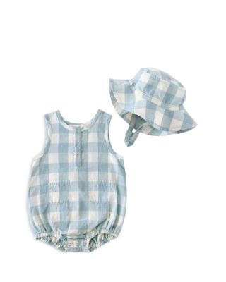 Boys&#39; Checkmate Bubble Romper &amp; Hat Set - Baby