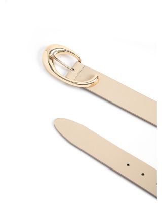 Sculpted Flow Women's Ivory Leather Belt