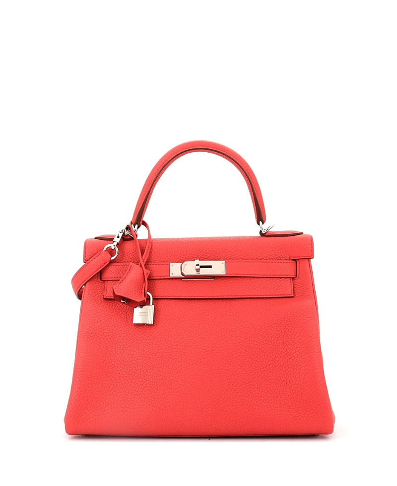 Pre-owned Pre-owned Hermes Hermes Kelly 28 Handbag Pink Togo With Palladium Hardware