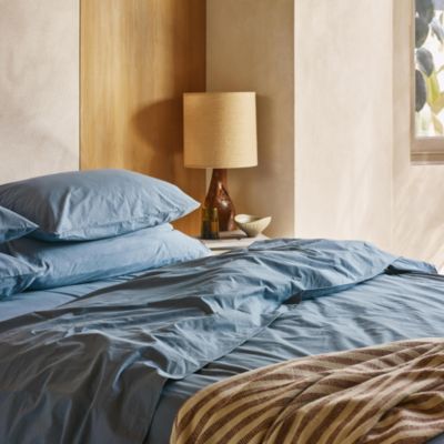 Washed Cotton Percale Duvet Cover, Queen