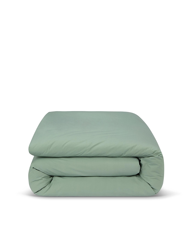 Piglet In Bed Washed Cotton Percale Duvet Cover, Twin In Green