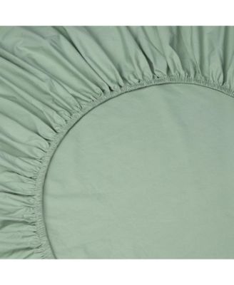 Piglet in Bed - Washed Cotton Percale Fitted Sheet, Queen
