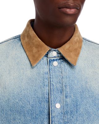 Suede Collar Denim Overshirt