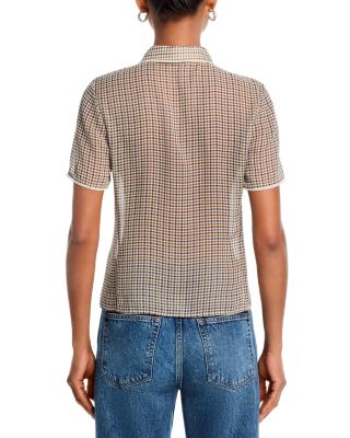 The Houndstooth Silk Top