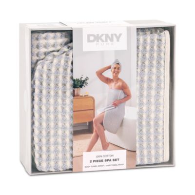 PURE Yarn Dyed Waffle Cotton Body Wrap and Hair Wrap 2-Piece Set