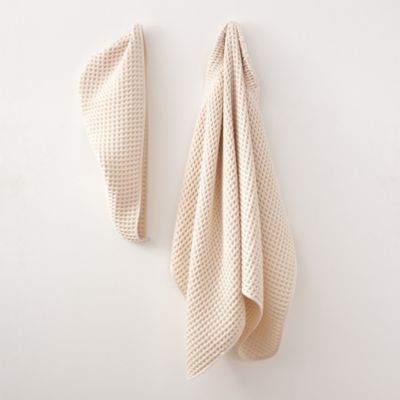 PURE Yarn Dyed Waffle Cotton Body Wrap and Hair Wrap 2-Piece Set