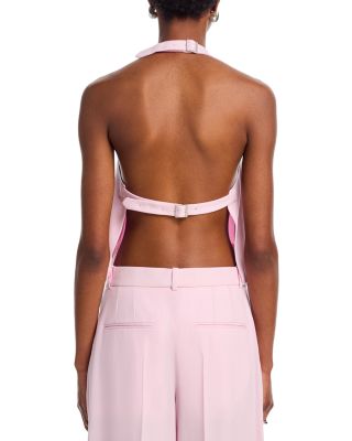 WARDROBE.NYC Double Breasted Blazer, Backless Halter Top & Low Rise Trousers