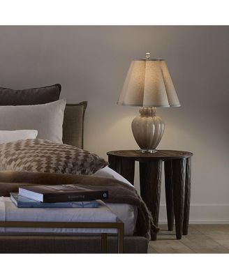  Agnes Blown Glass Table Lamp with Linen Scalloped Shade