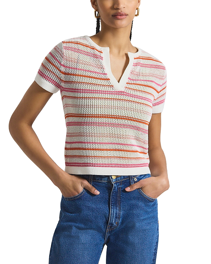 Derek Lam 10 Crosby Andy Striped Mesh Sweater