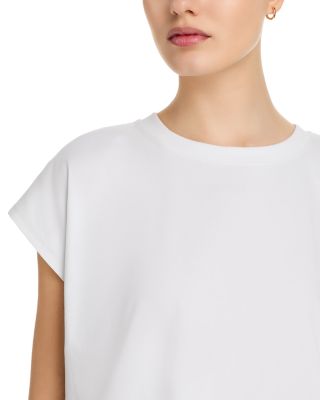 Cotton Stretch Jersey Crewneck Boxy Top