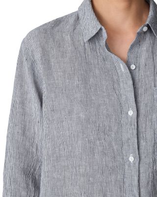 Linen Classic Collar Long Shirt