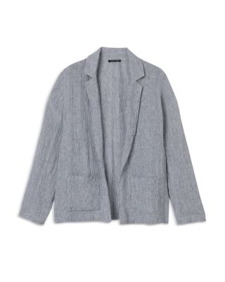 Notch Collar Linen Blazer