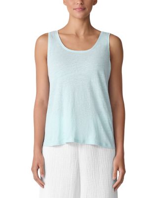Scoop Neck Linen Tank Top