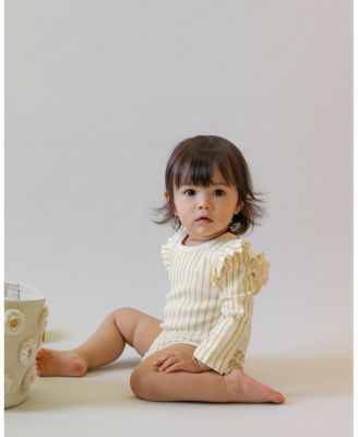 Unisex Long Sleeve Ruffle One Piece - Baby