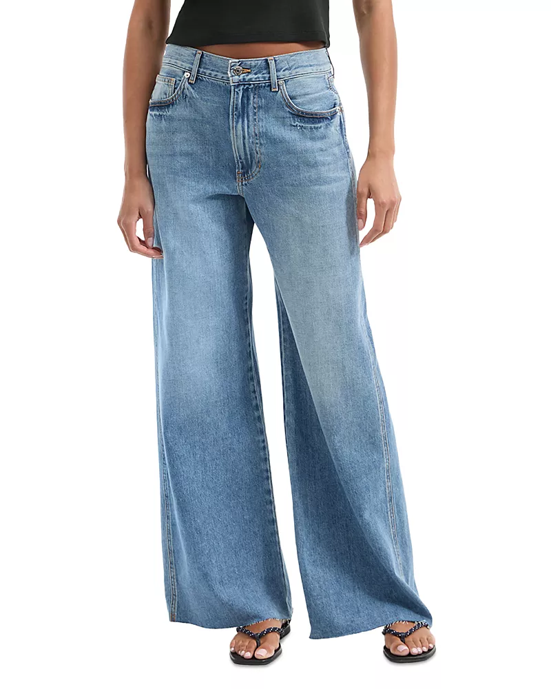 Veronica Beard Kasey High Rise Wide Leg Jeans in Dusted Glare