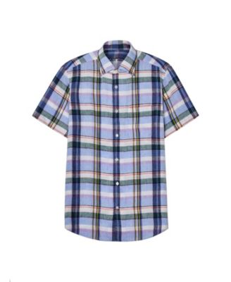  Morgan Plaid Linen Short Sleeve Shirt