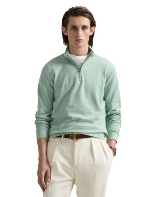 Luxury Double Knit Jacquard Quarter Zip Pullover