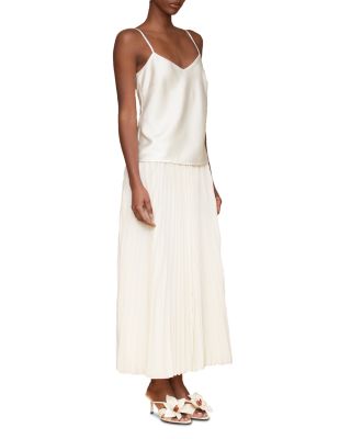 Contrast Pleated Skirt Maxi Dress