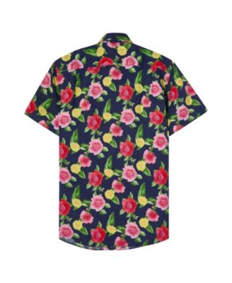 Morgan Floral Print Linen Short Sleeve Shirt
