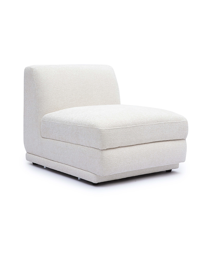 Tov Furniture Perry Chenille Modular Armless Chair In White