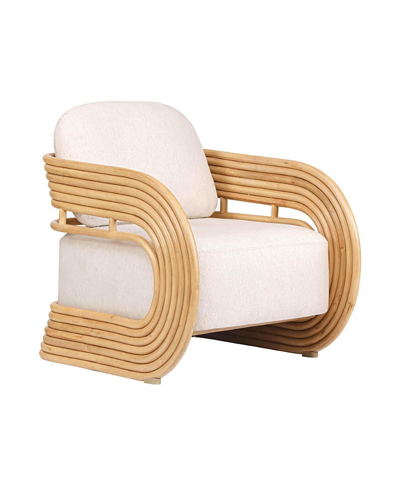 Tov Furniture Lauretta Rattan Accent Chair In White