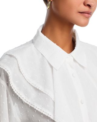 Shadow Stripe Long Sleeve Ruffle Top - Exclusive